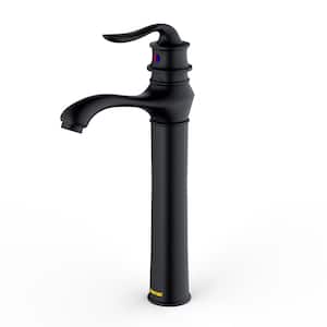 Dartford Single Handle Single Hole Vessel Bathroom Faucet with Matching Pop-Up Drain in Matte Black