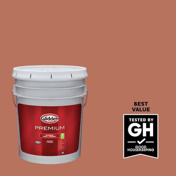 Glidden Premium 5 gal. PPG1063-6 Crushed Cinnamon Semi-Gloss Interior Latex Paint