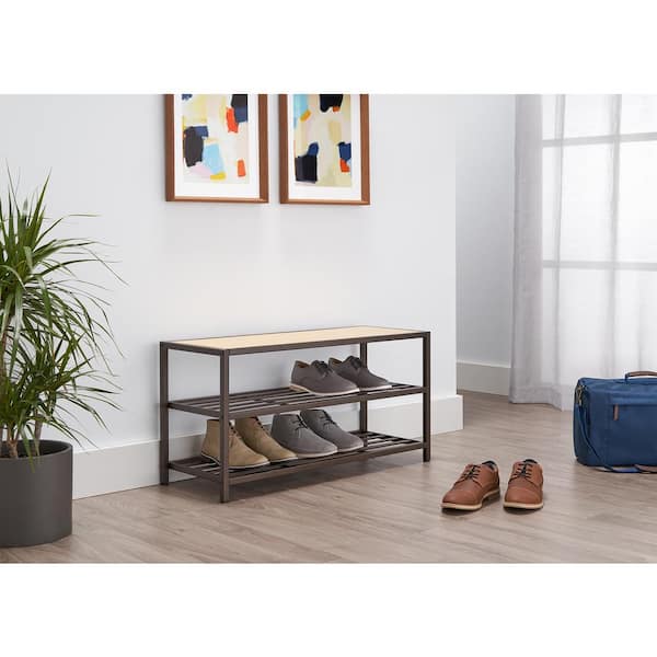 Simplify Modern Black Storage Bench with Storage 32-in x 12.6-in x 18-in in  the Benches department at