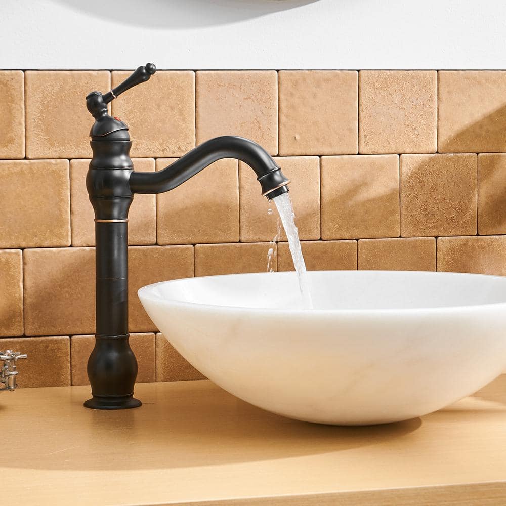 Oil-Rubbed Bronze Single Handle Vessel Bathroom Faucet