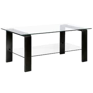 Asta 40 in. Blackened Bronze Rectangle Glass Coffee Table