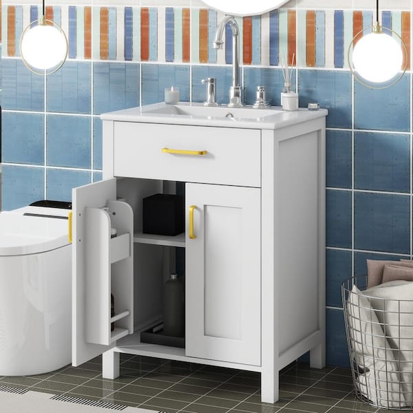 Virubi 24.2 in. W x 18.5 in. D x 34 in. H Single Sink Bath