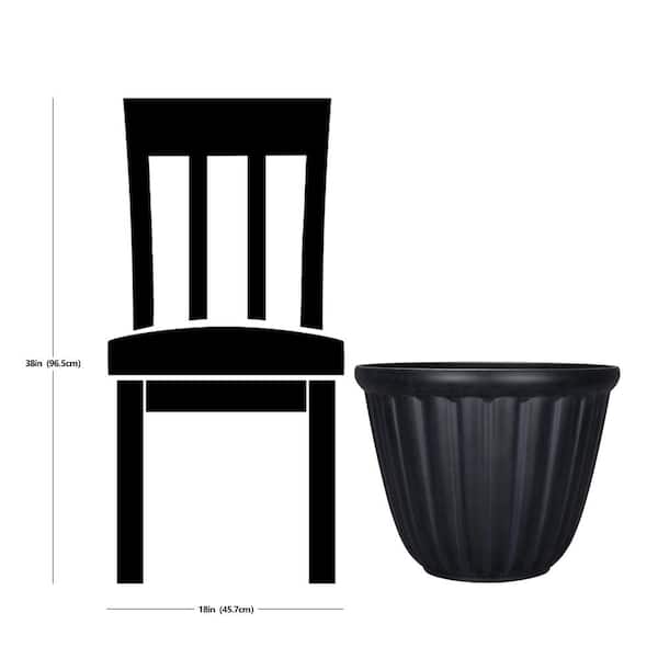 Vigoro Large Black Resin Round Planter with Drainage Holes (21.9