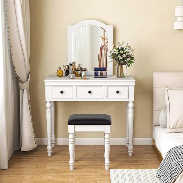 Howey vanity set best sale with stool and mirror