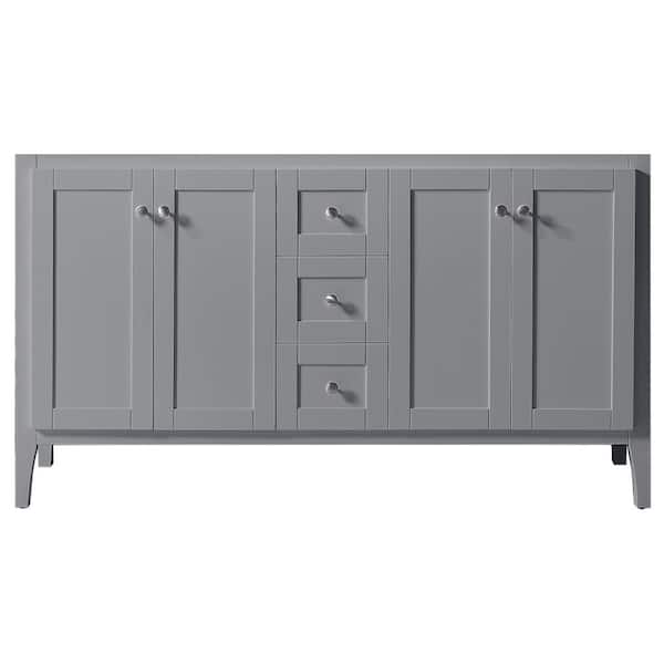 Exclusive Heritage York 60 in. W x 22.4 in. D x 34.2 in. H Bath Vanity Cabinet Only in Taupe Grey