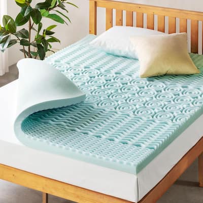 3 in. Full Egg Crate Memory Foam Mattress Topper with Lavender InfuSio