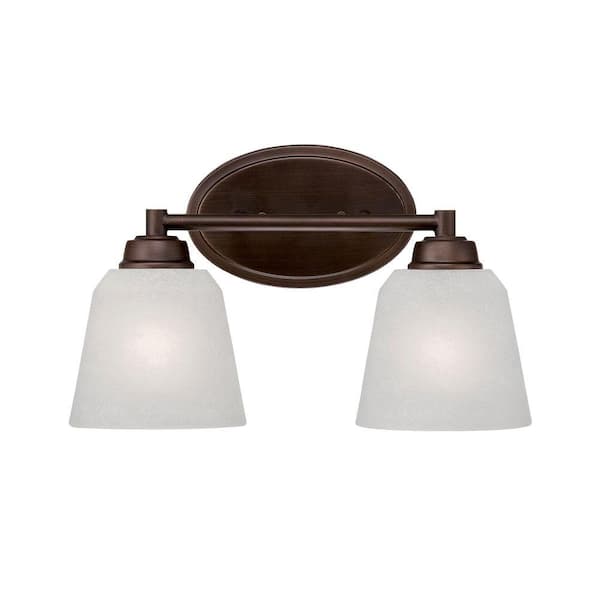 Millennium Lighting 2-Light Rubbed Bronze Vanity Light with India Scavo Glass