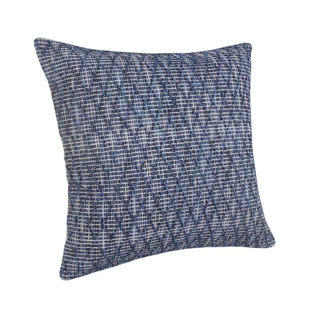Modern Traditional 20" Square Blue Diamond Geometric Throw Pillow