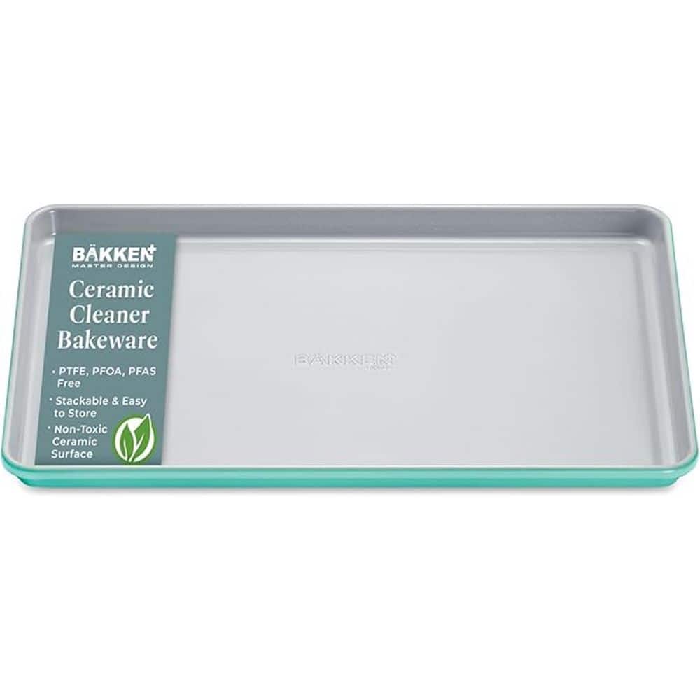 1-Piece Premium Non-Stick Ceramic Baking Sheet Pan Medium Size (15.5 in. x 10 in.) – Teal - Thumbnail 2