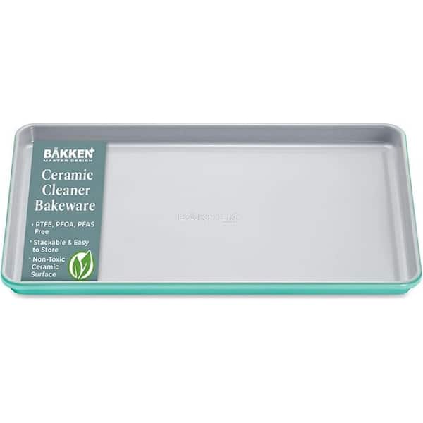BakkenMaster 1-Piece Premium Non-Stick Ceramic Baking Sheet Pan Medium Size (15.5 in. x 10 in.) – Teal