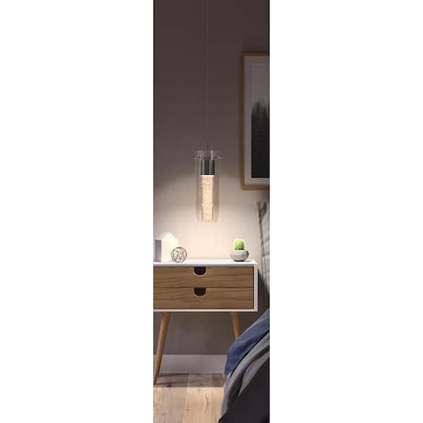 Artika Essence 7.5-Watt 1 Light Chrome Modern Integrated LED Mini Pendant Light Fixture for Kitchen Island