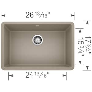 PRECIS Undermount Granite Composite 27 in. Single Bowl Kitchen Sink in Truffle