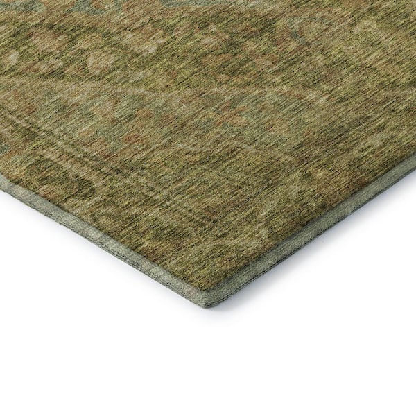 Mayfield Premium Machine Washable Abstract AMF1761 Aloe 3 ft. x 4 ft. Area Rug