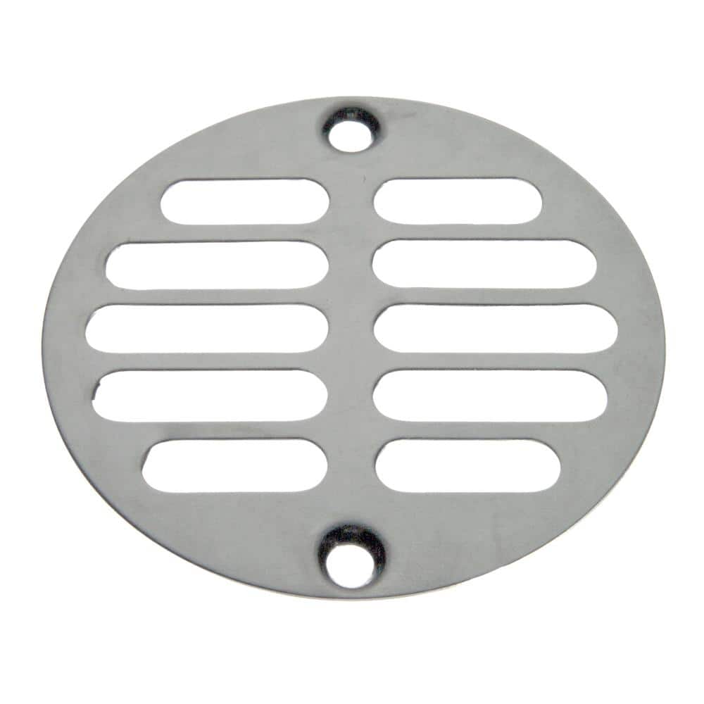 3-1/4 in. Round Screw-In Stainless Steel Shower Drain Cover with Tile Ring