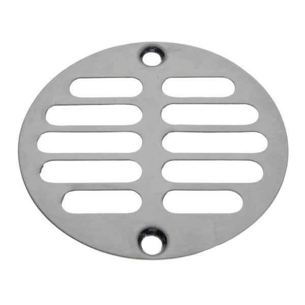 The Plumber's Choice 4-3/4 in. Stainless Steel and Silicone Shower Stall Drain Protector Bathtub Hair Catcher in Brushed Nickle