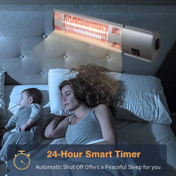 1500-Watt Super Quiet Wall-Mounted Sliver Electric Heaters with Remote  Control AM1121C-207 - The Home Depot