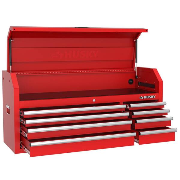 Husky Modular Tool Storage 52 in. W Red Mobile Workbench Cabinet with  8-Drawer Top Tool Chest H52MODSUITE1RED - The Home Depot