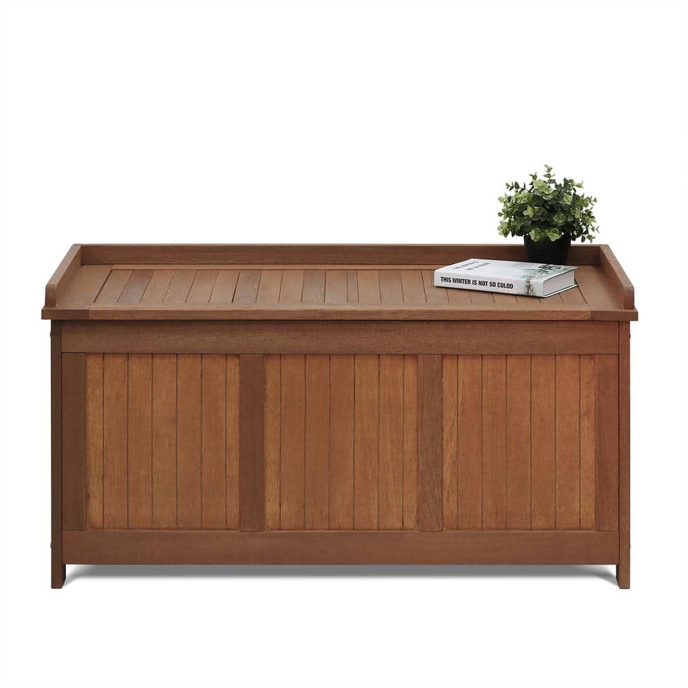 Natural Hardwood Outdoor Storage Deck Box