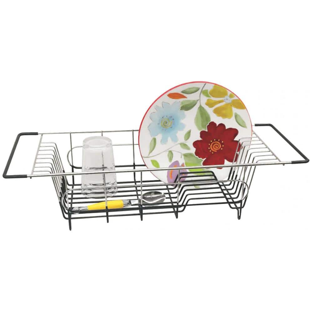 Stainless Steel Over-the-Sink Dish Drainer with Cushioned Coating