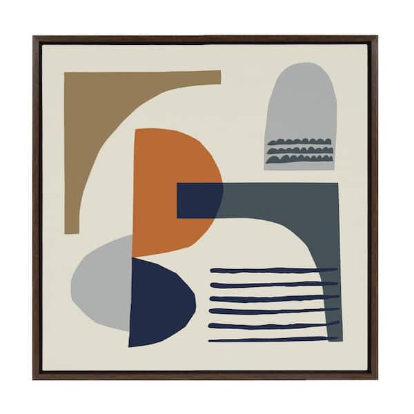 Kate and Laurel Abstract Mid Century by Rachel Lee Framed Abstract Canvas Wall Art Print 24.00 in. x 24.00 in.