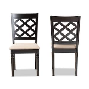 Ramiro Sand and Dark Brown Upholstered Dining Chair (Set of 2)