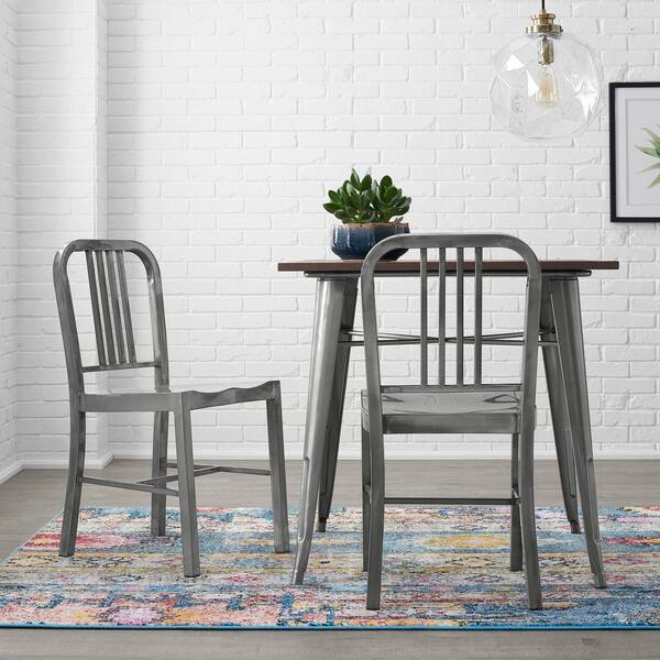 Stylewell Kipling Metal Gray, Gray Metal Kitchen Chairs
