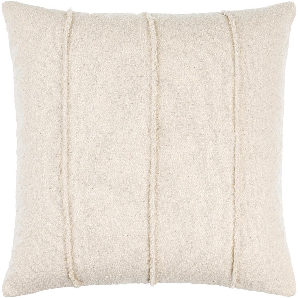 Mindy 18" Square Off-White Cotton Jute Pillow