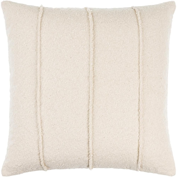 Livabliss Becki Owens Modern Mindy Accent Pillow Cover with Polyfill Insert, 18 in. L x 18 in. W, Light Beige
