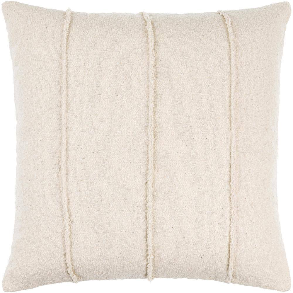 Mindy 18" Square Off-White Cotton Jute Pillow