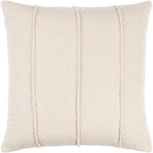 Becki Owens Modern Mindy Accent Pillow Cover with Down Insert, 22 in. L x 22 in. W, Light Beige