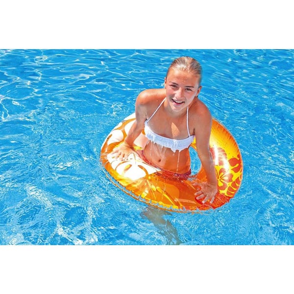 42 in. Blue Sparkle Inflatable Swimming Pool Tube Ring Float