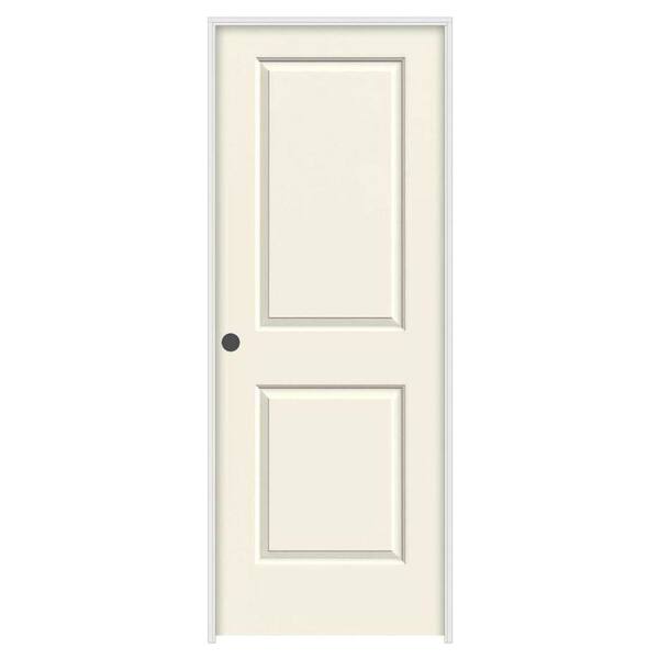 JELD-WEN 28 in. x 80 in. Cambridge Vanilla Painted Right-Hand Smooth Solid Core Molded Composite MDF Single Prehung Interior Door
