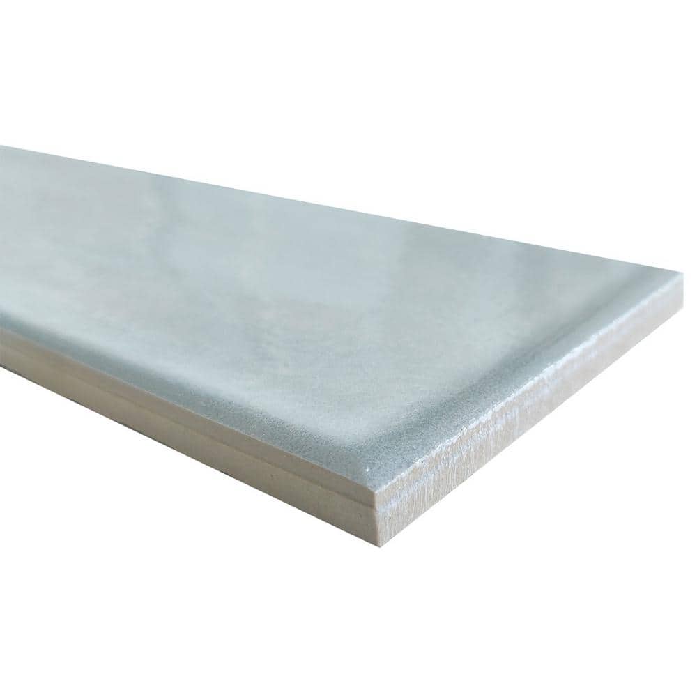 Azure Polished Porcelain Subway Wall Tile 3.93 x 15.74 in