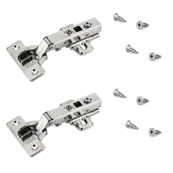 (2-Pack) 35 mm Soft-Close Full Overlay for Frameless Cabinet Hinge