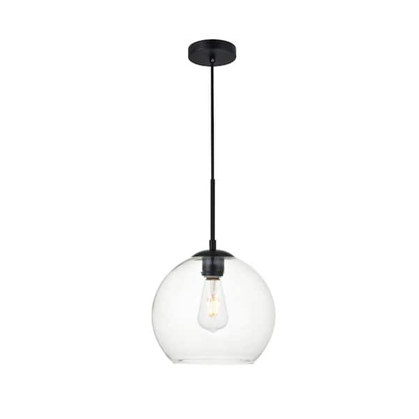 Unbranded Timeless Home Blake 1-Light Black Pendant with Clear Glass Shade