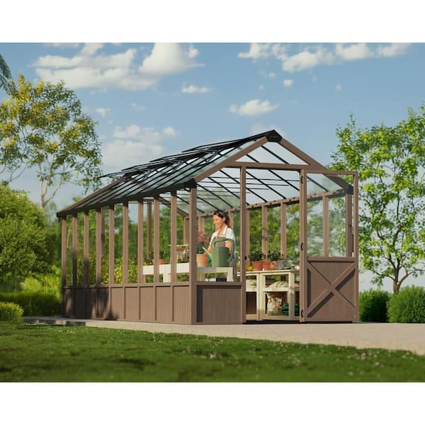 CANOPIA by PALRAM Natura 8 ft x 22 ft Cedar Wood/Clear DIY