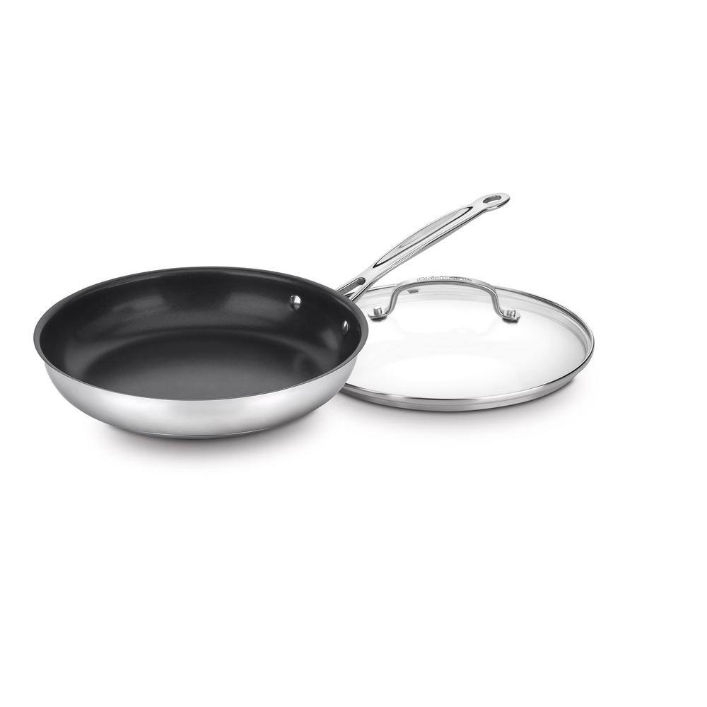 Chef's Classic 10 in. Stainless Steel Nonstick Skillet with Lid