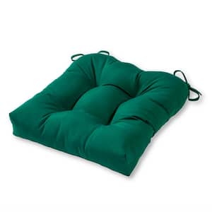 Solid Forest Sunbrella Fabric Square Tufted Outdoor Seat Cushion