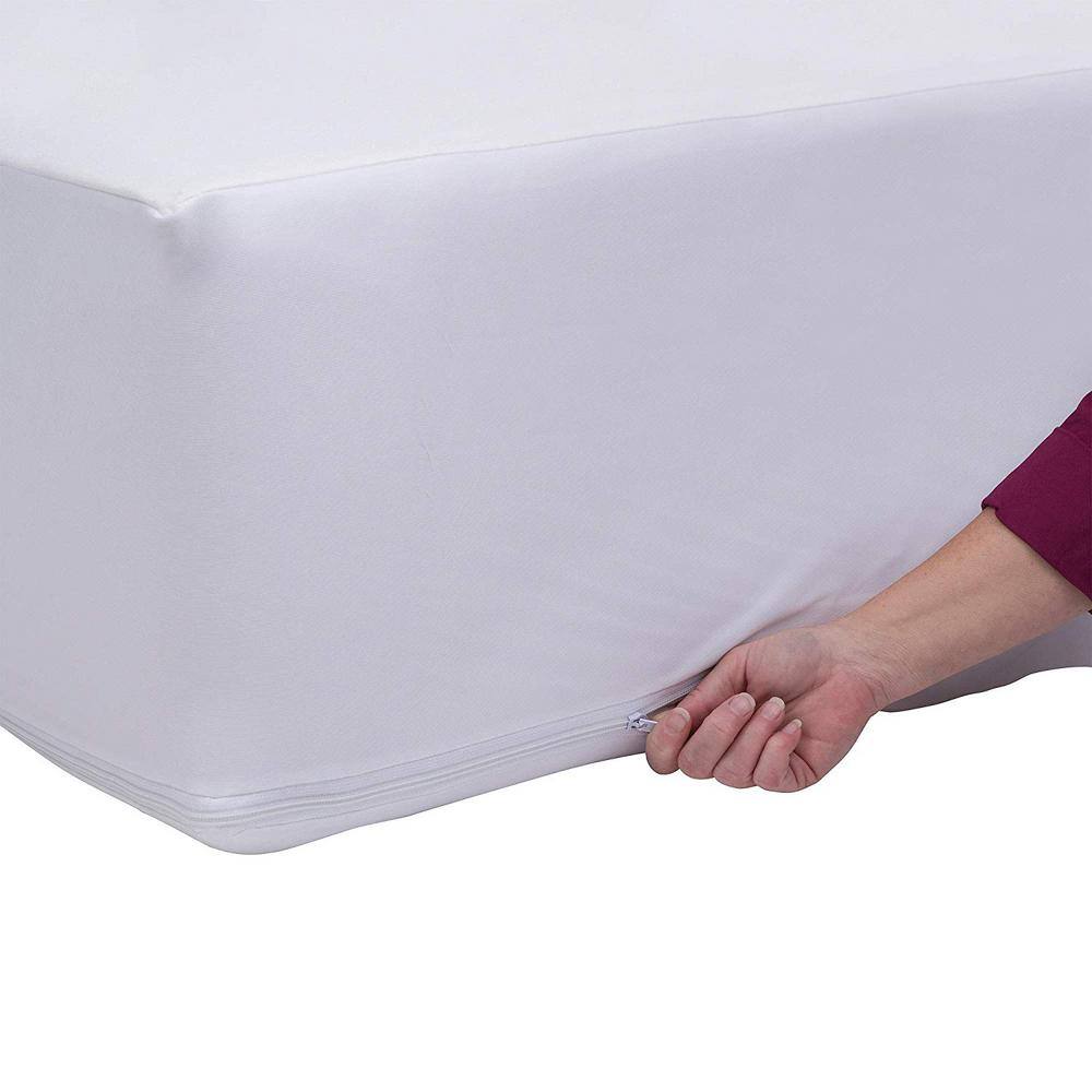 White Twin Waterproof Bed Bug Proof Mattress Encasement Protector
