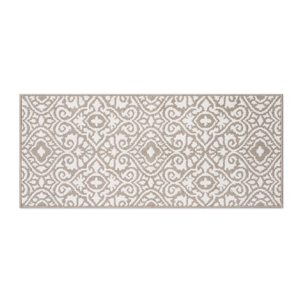 Feya 2- Tone Linen/Ivory 2 ft. x 5 ft. Tufted Persian Polypropylene Runner Rug