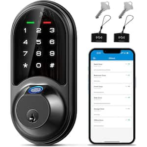 7 in 1 Smart Lock with App Control, Touchscreen Keypad & Smart Deadbolt - Biometric Smart Locks in Matte Black