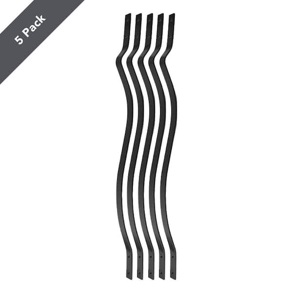 Deckorators 40 in. x 1 in. Satin Black Aluminum Baroque Baluster (5-Pack)