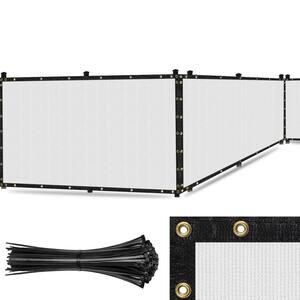 Ultra Heavy-Duty 200 GSM Privacy Fence Screen White - 5 ft. x 50 ft. Non-Recycled Polyethylene 90% Cable Zip Ties