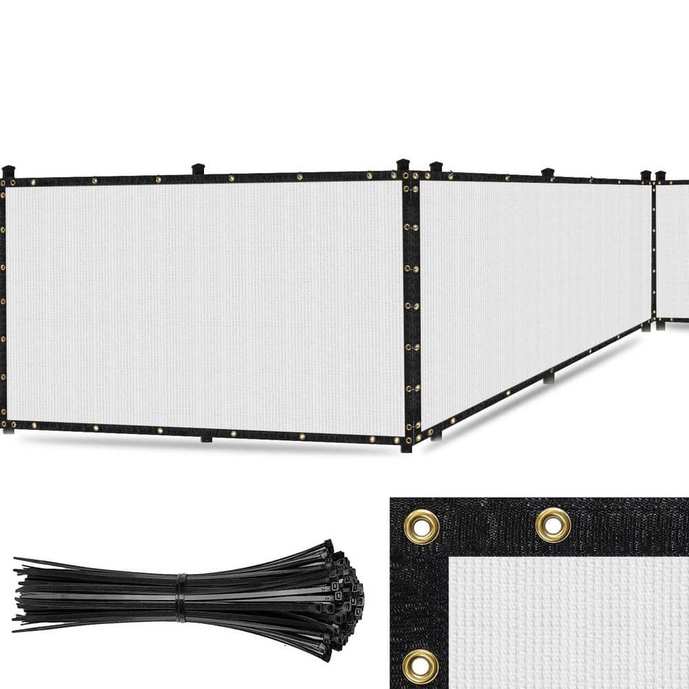 Ultra Heavy-Duty 200 GSM Privacy Fence Screen White - 8 ft. x 30 ft. Non-Recycled Polyethylene 90% Cable Zip Ties price history on PriceWatchPro