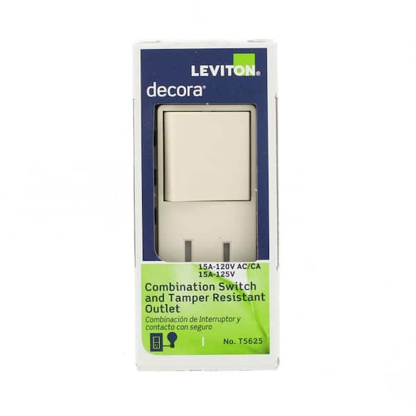 Decora 15 Amp Tamper-Resistant Combination Switch/Outlet, Light Almond T5625-TS