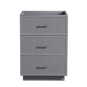 23 in. W Wall Mounted Floating Bath Vanity Cabinet without Top with Storage Drawer, Durable MDF for Bathroom in Gray