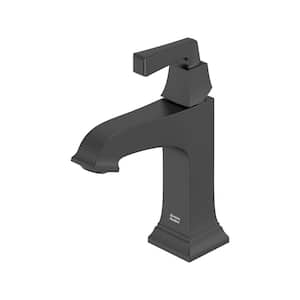 Town Square S Single-Handle Single-Hole Bathroom Faucet with Drain Assembly and WaterSense 1.2 GPM in Matte Black