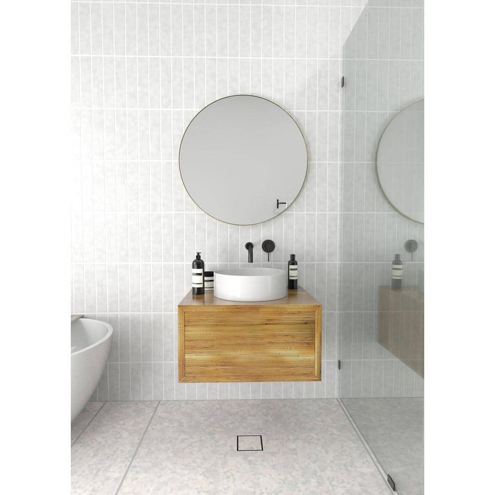 Leia 28" Round Bronze and Wood Mirror