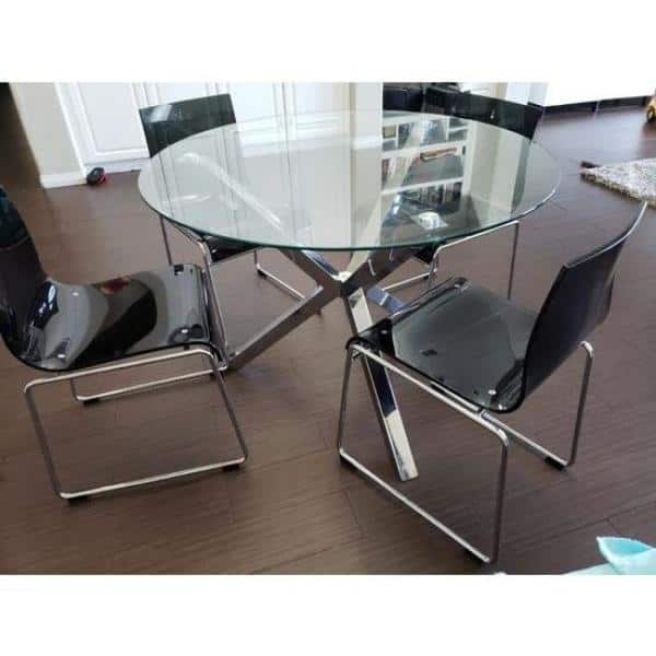 Black acrylic best sale dining table