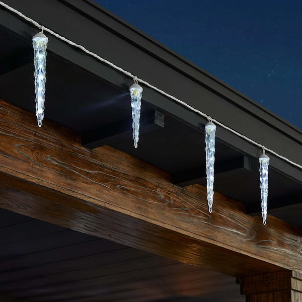 8 Cool White Motion LED Icicle Lights